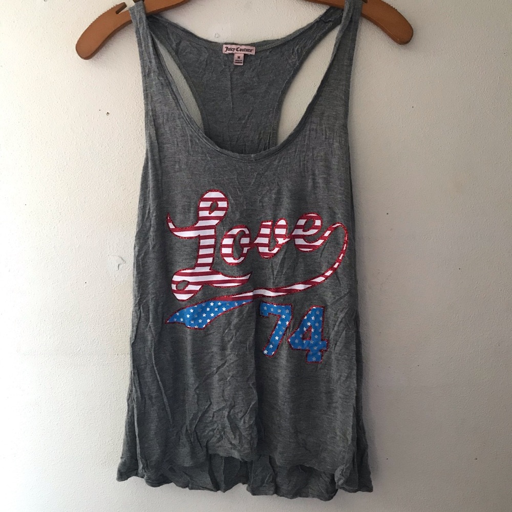 Juicy Couture Grey Love Racerback Tank Top